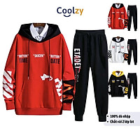 Set Áo Hoodie unisex Quần Jogger ️ Áo khoác nỉ thu đông SKICEN + ETADET quần ống, form unisex nam nữ trẻ trung