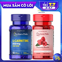 Combo hỗ trợ giảm cân TỰ NHIÊN Raspberry ketone& L-carnitine cho cơ địa khó giảm