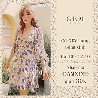 Đầm thiết kế hồng hoa xanh Verty Dress Gem Clothing SP001121