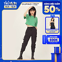 Áo croptop nữ sọc ngang GUMAC phong cách unisex năng động ATB343