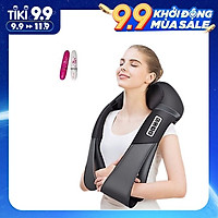 Đai Massage Thư Giãn Đa Năng Cho Cổ Vai Gáy, Có Chức Năng Nhiệt Giúp Tăng Cường Lưu Thông Máu | Kèm Đầu Massage Có Chức Đấm Bóp & Xoa Bóp - Tặng kèm máy massage cầm tay mini - Hàng nhập khẩu - Giao màu ngẫu nhiên