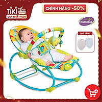 Ghế rung thư giãn kiêm bập bênh 2 trong 1 kèm 12 bản nhạc trắng ru ngủ Mastela 6922/21/20 cho bé từ sơ sinh tới 6 tuổi - tăng set yếm tam giác quàng cổ