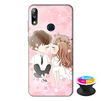 Ốp lưng điện thoại Asus Zenfone Max Pro M2 hình Tình Yêu Đôi Lứa tặng kèm giá đỡ điện thoại iCase xinh xắn - Hàng chính hãng