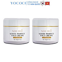Combo 2 sản phẩm kem dưỡng trắng da mặt Yococi giúp sáng da, ngăn chặn ánh sáng xanh White Perfect Face Cream 20g