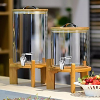 Bình Thủy Tinh Cao Cấp Có Vòi Rót Kèm Kệ Gỗ Sang Trọng