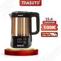 Bình ấm đun nước siêu tốc điện Masuto 1,7L giữ nhiệt tự động 2 lớp chống bỏng công nghệ Nhật Bản 2022-Hàng chính hãng
