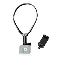 TELESIN GP-HNB-U1 Sports Camera Smartphone Selfie Neck Holder Mount with Phone Clamp Replacement for GoPro Hero 10/9/8