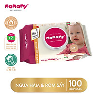 Khăn ướt ngừa hăm, kháng khuẩn an toàn cho bé Mamamy 100 tờ có nắp
