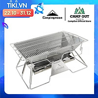 Bếp Nướng Than Ngoài Trời Campingmoon Đồ Cắm Trại Du Lịch Dã Ngoại Bếp Than Xếp Gọn Inox Campout A014
