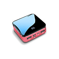 Pin Sạc Dự Phòng Mini Mirror Pisen 10000mAh (Hợp kim Mac + 2 Mặt Kính, 2x USB Smart, Led) - Hàng Chính Hãng - Hồng