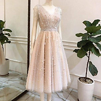 Đầm xoè dự tiệc lưới nhũ kết cườm TRIPBLE T DRESS - size M/L (kèm ảnh/video thật) MS122V