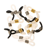 18pcs Mixed Rubber Connectors for Eye Glasses Holder Necklace Chain 25x5mm