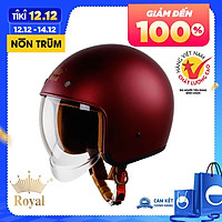 Nón bảo hiểm 3/4 ROYAL M139 có kính âm màu ĐỎ ĐÔ