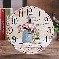 Tailored Vintage Style Non-Ticking Silent Antique Wood Wall Clock for Home Kitchen Office