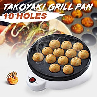 18 Hole Takoyaki Grill Pan Electric DIY Home Octopus Meat Ball Maker Plate
