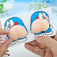 Set 2 cái sticker decal mông DORAEMON DOREMON trang trí xe ô tô, tủ lạnh,,... chống va đập mạnh dễ thương cute MON0001