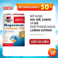 Viên uống bổ sung Canxi phòng ngừa loãng xương Doppelherz Magnesium + Calcium + D3 (Hộp 30 viên)