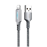 Dây Cáp sạc Lightning Cho iPhone iPad Tự Ngắt Thông Minh Khi Sạc Đầy Remax RC-123i, Dây Dù Siêu Bền Chống Rối, Hỗ Trợ Truyền Dữ Liệu & Sạc Nhanh 2.4A, Có Đèn Led Sáng - Hàng Chính Hãng
