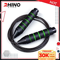 Dây nhảy thể thao lõi thép Rhino J301, dây nhảy tại nhà độ bền cao, tay cầm chống trượt, độ dài dây tùy chỉnh - Dùng cho Muay | Boxing | Kickboxing - Hàng chính hãng