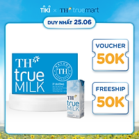 Thùng 48 hộp sữa tươi tiệt trùng ít đường TH True Milk 180ml (180ml x 48)