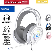 | Xuất Khẩu Mỹ | - Tai Nghe Chụp Tai Có Dây Chơi Game Có Mic Kết Nối Jack USB / Jack 3.5mm - The Deosd WH/P - Hàng Chính Hãng