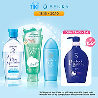Bộ sản phẩm bảo vệ và giảm mụn Senka (Sữa tẩy trang Milky 230ml + Sữa rửa mặt Acne 100g + Chống nắng UV Gel 80ml)