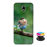 Ốp lưng nhựa dẻo dành cho Samsung J7 Pro in hình Heo Con Đi Học - Tặng Popsocket in logo iCase - Hàng Chính Hãng
