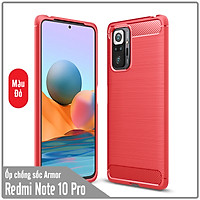 Ốp lưng cho Xiaomi Redmi Note 10 Pro Chống sốc - Rugged Carbon phay xước không bám vân tay