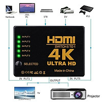 5-in-1 1080P to HDMI Splitter Switch Adapter Switcher 4K Ultra HD HDCP 3D HDR Set