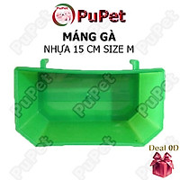 Dụng cụ máng nhựa size M 15cm có móc treo đựng thức ăn cho chim, gà, bồ câu -PuPet Shop