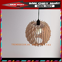 Đèn gỗ thả trần CAO CẤP hiện đại sang trọng 28,5x28,5cm chất liệu gỗ trang trí cho phòng khách nhà căn hộ decor nhà quán