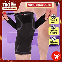 Bó gối thể thao, băng đầu gối thủ môn, tập gym GoodFit dày dặn co giãn 4 chiều, dây quấn trợ lực, viền silicone chống trượt GF511K