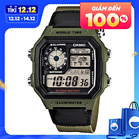 Đồng Hồ Casio Nam Dây Da Phối Vải AE-1200WHB-3BVDF