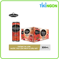 Thùng 24 Lon Cao Strongbow Vị Dâu Đỏ (330ml / Lon)