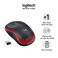 Chuột không dây Logitech M185 - đầu thu USB 2.4Ghz, pin 1 năm, 1000 DPI, thiết kế thuận cả 2 tay, phù hợp PC/ Laptop - Hàng chính hãng