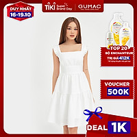 Đầm dáng xòe nữ thiết kế hai dây nhún ngực GUMAC DB525