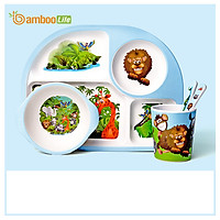 Bộ khay ăn dặm từ sợi tre Bamboo Life cho bé BL002 hàng chính hãng Dụng cụ ăn dặm cho bé Đồ dùng ăn dặm cho bé Bộ chén bát ăn dặm cho bé