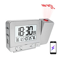 Projection Alarm Clock for Bedroom with Thermometer Hygrometer Digital Project Ceiling Clock Dimmable LED Display with