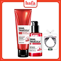 Combo Sữa Rửa Mặt + Serum Dưỡng Phục Hồi, Cải Thiện Vết Thâm, Sẹo Some By Mi Snail Truecica Miracle Repair (SRM+SERUM) + Tặng Kèm 1 Băng Đô Tai Mèo Xinh Xắn ( Màu Ngẫu Nhiên)