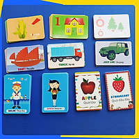 Bộ Thẻ Falshcard Thông Minh Tô Màu và Nhận Biết: Chữ Cái Tiếng Việt, Phương Tiện Giao Thông, Nghề Nghiệp, Rau - củ - Quả - Thẻ In 2 Mặt, Kích Thước 10x15 cm, Song Ngữ Anh Việt ( 176 Thẻ)