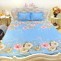 Bộ ga gối 2m drap giường poly, ga trải giường + 2 vỏ gối nằm hoa lá 