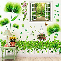 Decal dán tường phong cách thiên nhiên tươi mát, trang trí phòng ngủ, phòng