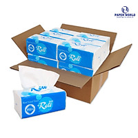 Combo 20 gói khăn giấy lau tay Roto RT20-2 loại hai lớp dài 20cm - 102 tờ/gói