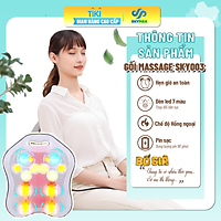 Gối Massage Hồng Ngoại đèn led 7 màu MODEL 2021 - Giúp Mát Xa Vai, Cổ, Gáy, Cột Sống Lưng Đa Năng Kết Hợp Với Chế Độ Rung Và Nhiệt - Chất Liệu vải nỉ cao cấp