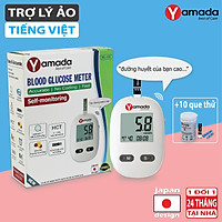 Máy đo đường huyết Yamada - Giọng nói tiếng Việt thông minh, đo chỉ số hồng cầu HCT, tặng 10 que thử
