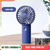 Quạt mini cầm tay HT SYS- Yoobao F3 -Cổng sạc USB- 3000mAh-03 cấp độ gió - 16 giờ sử dụng - Hàng Nhập Khẩu