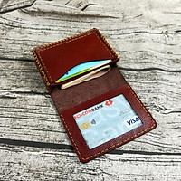 Ví Da Mini Đựng Thẻ ATM, Ví đựng thẻ, giấy tờ, CMT, ATM, name card da bò thật hàng handmade - MN15