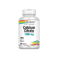 Solaray Calcium Citrate with Vitamin D-3 Capsules, 1000mg, 240 Count
