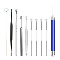 Earwax Removal Kit Ear Pick Set Earwax Remover Spoon Earpick Ear Picker with LED Light for Ear Massage Adult Ear Care