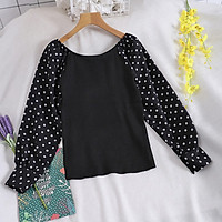 Korean Style Sweaters Word Shoulder Stitching Temperament Slim Long-sleeved Sweaters Yellow Code